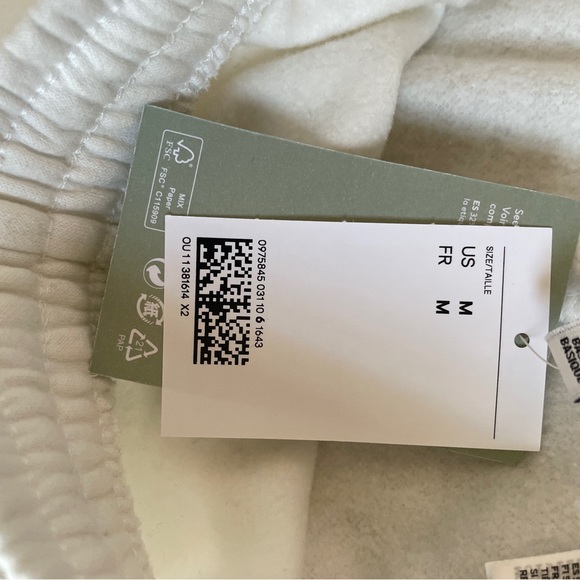 Women’s H&M white sweat pants M NWT - Picture 7 of 8
